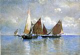 William Stanley Haseltine Canvas Paintings - Venetian Fishing Boats